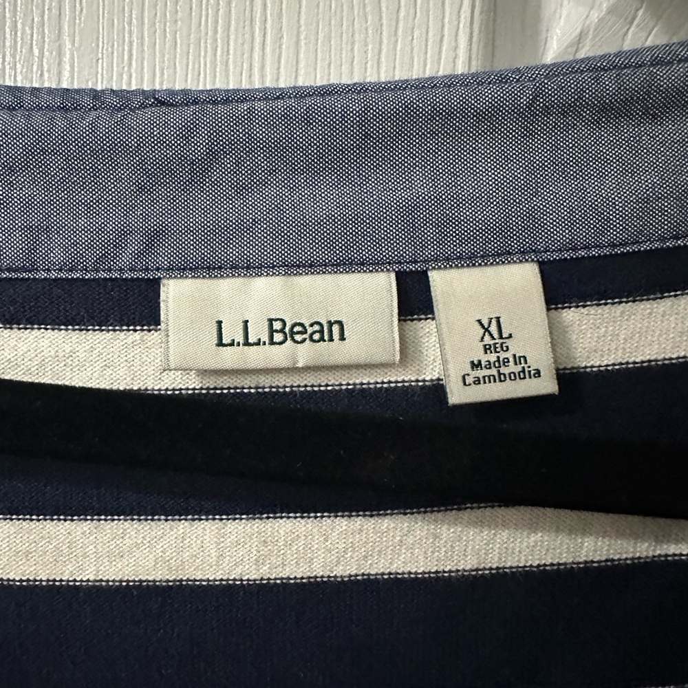 L.L. Bean navy and cream striped dress. Size XL. Gently used. - Picture 3 of 3